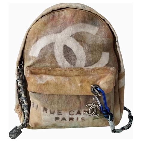 chanel backpack beige|authentic Chanel backpack.